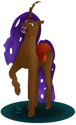 Size: 2305x3761 | Tagged: safe, artist:loopina, imported from derpibooru, oc, oc:fatalys, changeling, changeling queen, female, mare, poctober, queen, simple background, solo, transparent background