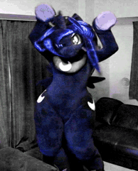 Size: 194x241 | Tagged: safe, artist:kolshica, imported from derpibooru, princess luna, alicorn, human, pony, 2014, animated, butt wings, caramelldansen, clothes, cosplay, costume, crown, dancing, fursuit, g4, gif, irl, irl human, jewelry, loop, lowres, perfect loop, photo, ponysuit, raised hooves, regalia, solo, swaying hips, wide hips, wings