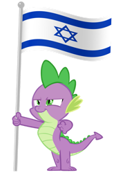 Size: 749x1032 | Tagged: safe, imported from ponybooru, spike, dragon, flag, israel, solo