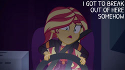 Size: 828x465 | Tagged: safe, edit, edited screencap, editor:quoterific, imported from derpibooru, screencap, sunset shimmer, equestria girls, equestria girls series, sunset's backstage pass!, spoiler:eqg series (season 2), solo