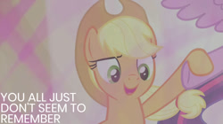 Size: 828x465 | Tagged: safe, edit, edited screencap, editor:quoterific, imported from derpibooru, screencap, applejack, twilight sparkle, the beginning of the end