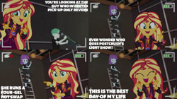 Size: 828x465 | Tagged: safe, edit, edited screencap, editor:quoterific, imported from derpibooru, screencap, sunset shimmer, equestria girls, equestria girls series, how to backstage, spoiler:eqg series (season 2)