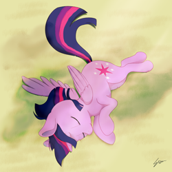 Size: 1640x1640 | Tagged: safe, artist:sion, imported from derpibooru, twilight sparkle, alicorn, pony, cute, eyes closed, female, folded wings, g4, horn, lying down, mare, signature, sleeping, solo, twiabetes, twilight sparkle (alicorn), wings