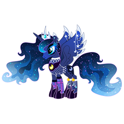 Size: 360x360 | Tagged: safe, imported from derpibooru, princess luna, pony, clothes, edgy, gameloft, makeup, simple background, socks, solo, transparent background