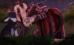 Size: 3258x1993 | Tagged: safe, artist:brainiac, imported from derpibooru, oc, oc:dedee, alpaca, earth pony, collar, digital painting, false unicorn, final fantasy, final fantasy xiv, leash, male, pet play, stallion, zenos