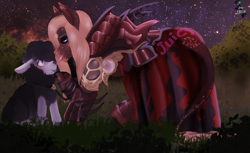 Size: 3258x1993 | Tagged: safe, artist:brainiac, imported from derpibooru, oc, oc:dedee, alpaca, earth pony, collar, digital painting, false unicorn, final fantasy, final fantasy xiv, leash, male, meme, pet play, stallion, zenos