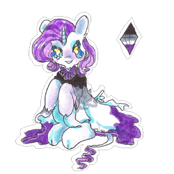 Size: 1000x1000 | Tagged: safe, artist:larvaecandy, imported from derpibooru, rarity, pony, unicorn, asexual, asexual pride flag, cloven hooves, leonine tail, pride, pride flag, simple background, solo, tail, transparent background