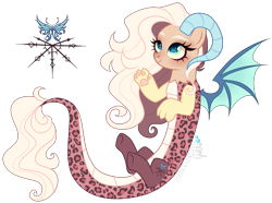 Size: 2159x1604 | Tagged: safe, artist:gihhbloonde, imported from derpibooru, oc, oc only, unnamed oc, draconequus, hybrid, adoptable, bat wings, closed mouth, colored horn, colored wings, cyan eyes, draconequus oc, female, floating, horn, interspecies offspring, lightly watermarked, looking up, multicolored wings, offspring, pale belly, parent:discord, parent:fluttershy, parents:discoshy, paws, simple background, smiling, spread wings, transparent background, watermark, waving, wings