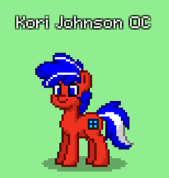 Size: 308x324 | Tagged: safe, artist:josephlu2021, imported from derpibooru, oc, oc only, oc:kori johnson, earth pony, pony, pony town, earth pony oc, green background, pony oc, simple background, solo