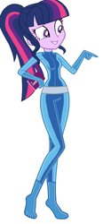 Size: 1024x2212 | Tagged: safe, artist:katnekobase, imported from derpibooru, sci-twi, twilight sparkle, human, equestria girls, base used, bodysuit, catsuit, clothes, latex, latex suit, looking at someone, simple background, solo, totally spies, white background