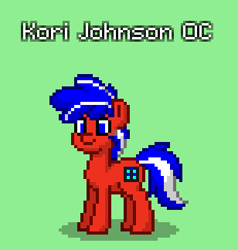 Size: 308x324 | Tagged: safe, artist:josephlu2021, imported from derpibooru, oc, oc only, oc:kori johnson, earth pony, pony, pony town, earth pony oc, green background, pony oc, simple background, solo