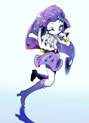 Size: 1000x1381 | Tagged: artist needed, safe, imported from derpibooru, rarity, equestria girls, belt, boots, clothes, high heel boots, shirt, shoes, skirt, solo