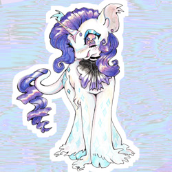 Size: 1280x1280 | Tagged: safe, artist:larvaecandy, imported from derpibooru, rarity, classical unicorn, pony, unicorn, asexual, asexual pride flag, cloven hooves, horn, leonine tail, pride, pride flag, solo, traditional art, unshorn fetlocks