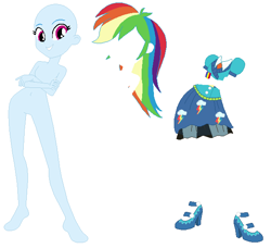 Size: 618x564 | Tagged: safe, artist:lordsfrederick778, artist:selenaede, imported from derpibooru, rainbow dash, equestria girls, alternate design, base used, clothes, high heels, shoes