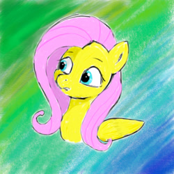 Size: 2048x2048 | Tagged: safe, artist:adamv20, imported from derpibooru, fluttershy, pegasus, abstract background, looking away, solo