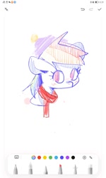 Size: 1200x2000 | Tagged: safe, artist:jsdhwdmax028, imported from derpibooru, rainbow dash, pegasus, pony, bust, clothes, cute, hat, scarf, simple background, solo, white background