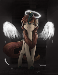 Size: 2480x3235 | Tagged: source needed, safe, artist:blvckmagic, imported from derpibooru, oc, oc only, oc:ophiuchus, kirin, eyes closed, female, halo, mare, solo