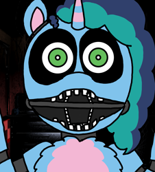 Size: 3023x3351 | Tagged: safe, artist:professorventurer, imported from derpibooru, animatronic, five nights at freddy's, g5, halloween, holiday, jumpscare, misty brightdawn