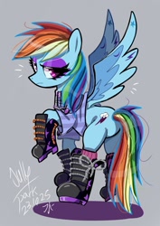 Size: 1240x1754 | Tagged: safe, artist:jully-park, imported from derpibooru, rainbow dash, pegasus, pony, gameloft, goth, solo