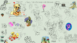 Size: 1920x1080 | Tagged: safe, anonymous artist, artist:maretian, artist:norre, artist:truthormare, applejack, lyra heartstrings, pinkie pie, rainbowshine, rarity, twilight sparkle, oc, oc:anon, oc:hate comment, oc:lurky lone, pony, /bale/, /mlp/, aggie.io, human and pony, numget, ponified, sergeant reckless