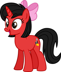 Size: 843x1000 | Tagged: safe, artist:mickey1909, imported from derpibooru, oc, oc:minnie motion, pony, unicorn, bow, female, hair bow, mare, simple background, solo, transparent background