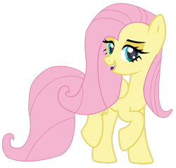 Size: 1690x1615 | Tagged: safe, artist:sscorpionsss, artist:twilyisbestpone, imported from derpibooru, fluttershy, pegasus, pony, base used, beautiful, bedroom eyes, cute, eyeshadow, fangs, female, looking at you, makeup, mare, open mouth, open smile, pretty, raised hoof, shyabetes, simple background, smiling, solo, transparent background