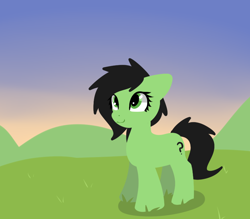 Size: 814x713 | Tagged: safe, artist:neuro, imported from derpibooru, oc, oc only, oc:filly anon, earth pony, pony, female, filly, foal, looking up, smiling, solo