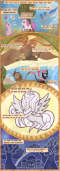 Size: 6075x17197 | Tagged: safe, artist:mr100dragon100, imported from derpibooru, alicorn, dragon, earth pony, griffon, kirin, nirik, pegasus, unicorn, comic:throne of dracula the secret world, comic, day, night