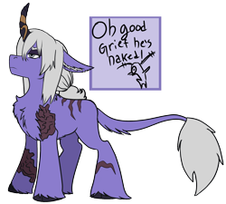 Size: 2333x2102 | Tagged: safe, artist:brainiac, imported from derpibooru, classical unicorn, unicorn, armorless, cloven hooves, estinien varlineau, estinien wyrmblood, final fantasy, final fantasy xiv, horn, leonine tail, male, plankton, reference, scar, simple background, solo, spongebob squarepants, stallion, transparent background, unshorn fetlocks, we don't normally wear clothes