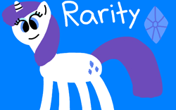 Size: 1920x1200 | Tagged: safe, artist:skylark64, imported from derpibooru, rarity, pony, unicorn, 1000 hours in ms paint, blue background, cute, diamond, eyeshadow, female, g4, kid pix, makeup, mare, no nose, raribetes, simple background, smiling, solo