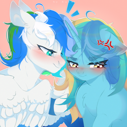 Size: 2300x2300 | Tagged: safe, imported from derpibooru, oc, oc:dashwhite, pegasus, pony, unicorn, oc x oc, shipping