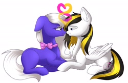 Size: 2230x1452 | Tagged: safe, artist:valarts96, oc, oc only, duo, duo female, female, happy, mare, nuzzling