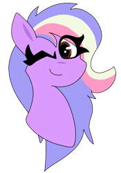 Size: 931x1328 | Tagged: safe, imported from derpibooru, oc, oc only, oc:dawn reverie, pony, brown eyes, eyelashes, multicolored mane, purple fur, simple background, solo, transparent background