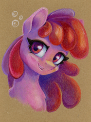 Size: 898x1200 | Tagged: safe, artist:maytee, imported from derpibooru, berry punch, berryshine, earth pony, pony, bust, colored pencil drawing, portrait, smiling, solo, traditional art