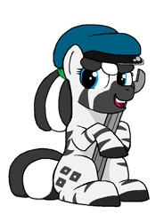 Size: 652x884 | Tagged: safe, artist:phoneypony, imported from ponybooru, oc, oc:carjack, zebra, simple background, smiling, solo, white background, wrench, zebra oc