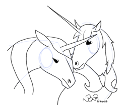 Size: 777x649 | Tagged: safe, artist:bifrose, princess cadance, shining armor, alicorn, horse, unicorn, female, male, mare, simple background, sketch, stallion, white background