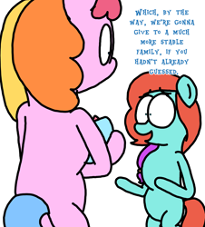 Size: 3023x3351 | Tagged: safe, artist:professorventurer, imported from derpibooru, toola roola, oc, oc:velvet petals, earth pony, pony, unicorn, series:ask pippamena, baby, baby pony, dialogue, female, foal, g5, happy, horn, implied zipp storm, jazz hooves, mare, open mouth, open smile, smiling