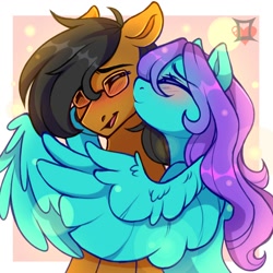 Size: 2000x2000 | Tagged: safe, artist:lemondoods, oc, oc only, pony, female, happy, male, male oc, mare