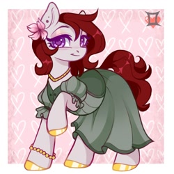 Size: 2000x2000 | Tagged: safe, artist:lemondoods, oc, oc only, pony, clothes, dress, female, happy, mare