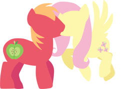 Size: 750x534 | Tagged: safe, artist:clairetots, imported from derpibooru, big macintosh, fluttershy, earth pony, pegasus, pony, female, fluttermac, kiss on the lips, kissing, male, mare, shipping, stallion, straight