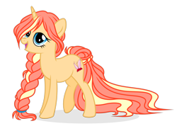 Size: 2700x2000 | Tagged: safe, artist:shizow, imported from derpibooru, oc, oc only, oc:sunglow, pony, unicorn, braid, female, mare, simple background, solo, transparent background