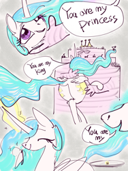 Size: 3000x4000 | Tagged: safe, artist:ja0822ck, imported from derpibooru, princess celestia, alicorn, pony, cake, cakelestia, eating, female, food, mare