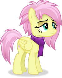 Size: 3017x3770 | Tagged: safe, artist:anime-equestria, imported from derpibooru, fluttershy, pegasus, pony, alternate hairstyle, clothes, female, high res, mare, scarf, simple background, solo, transparent background, vector, wings