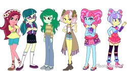 Size: 3750x2110 | Tagged: safe, artist:cutler1228, imported from derpibooru, gloriosa daisy, juniper montage, kiwi lollipop, supernova zap, vignette valencia, human, equestria girls, antagonist, k-lo, postcrush, simple background, su-z, transparent background, villainess