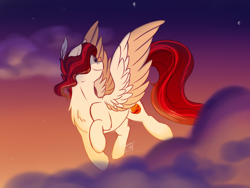 Size: 4000x3000 | Tagged: safe, artist:shamy-crist, imported from derpibooru, oc, pegasus, pony, cloud, female, flying, mare, solo