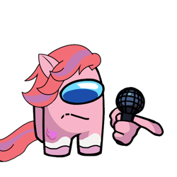 Size: 600x600 | Tagged: safe, artist:josephthedumbimpostor, imported from derpibooru, among us, friday night funkin', g5, microphone, windy (g5)