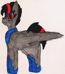 Size: 2982x3368 | Tagged: safe, artist:acid flask, imported from derpibooru, oc, oc only, oc:blood moon, bat pony, bat pony oc, bat wings, clothes, costume, crown, ear piercing, earring, fangs, female, jewelry, large wings, looking at you, mare, nightmare night, nightmare night costume, painting, piercing, regalia, scar, shoes, short hair, short tail, smiling, smiling at you, tail, tall, traditional art, watercolor painting, wings