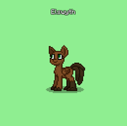 Size: 388x386 | Tagged: safe, imported from derpibooru, oc, oc:elswyth, bird, deer, deer pony, original species, peryton, pony, pony town, deer oc, female, female oc, folded wings, green background, non-pony oc, peryton oc, simple background, solo, tail, tail feathers, wings