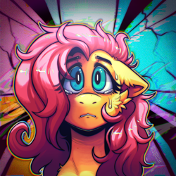 Size: 3500x3500 | Tagged: safe, artist:yumkandie, imported from derpibooru, fluttershy, pegasus, pony, crying, freckles, high res, solo, sweat