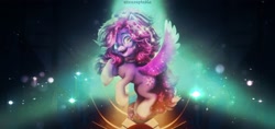 Size: 2551x1208 | Tagged: safe, artist:annaxeptable, imported from derpibooru, starsong, pegasus, pony, g3, g3 to g5, g5, generation leap, glasses, solo